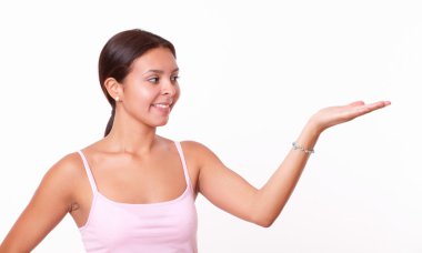 sol avucunun tutan kadın