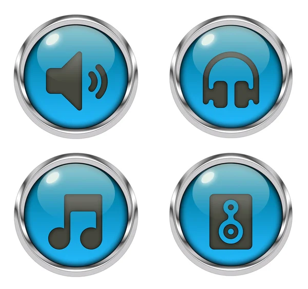 Music sound icons - red — Stock Photo, Image