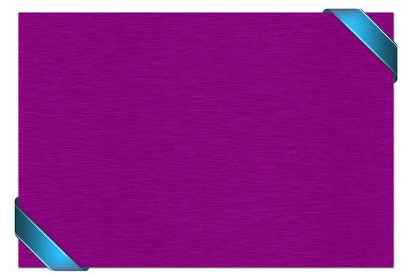 Purple card with blue ribbon