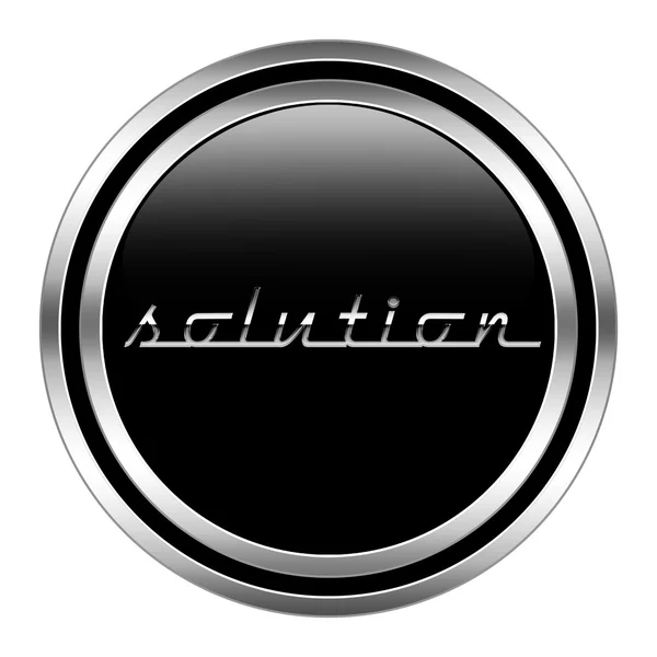 Glossy solution icon in metallic style — Stock Photo, Image
