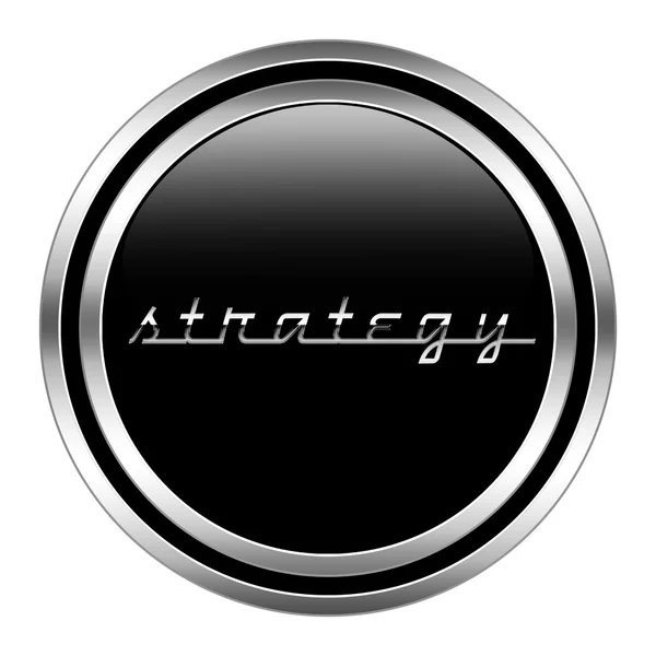 Ícone de estratégia brilhante em estilo metálico — Fotografia de Stock