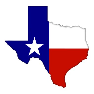 Texas flag map icon clipart