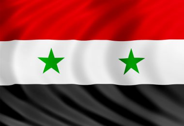 Syria flag of silk clipart