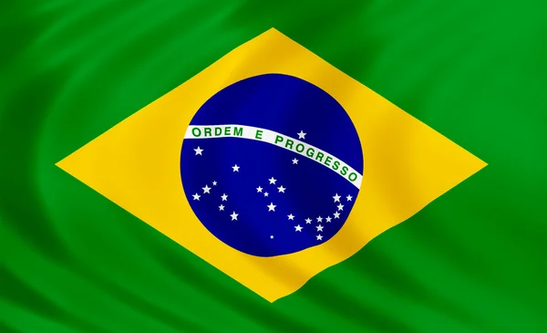 Bandeira da seda do Brasil — Fotografia de Stock