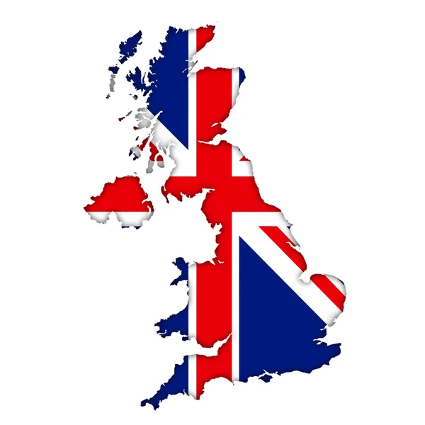 Britse vlag Kaartpictogram — Stockfoto