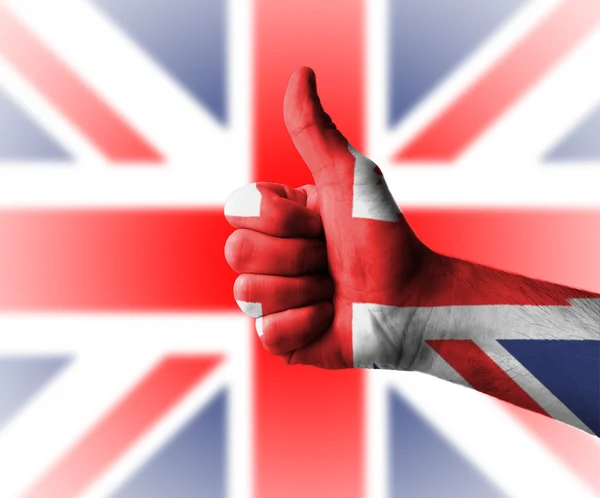 Рука з великими пальцями вгору для Англії, Велика Британія — стокове фото