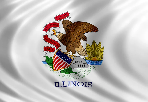 Illinois flag of silk — Stock Photo, Image