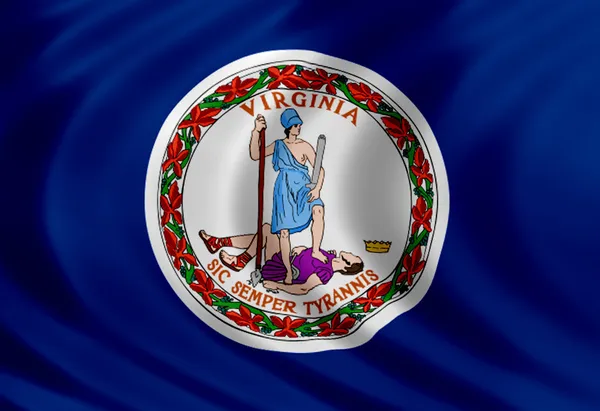 Virginia Bandeira da seda — Fotografia de Stock
