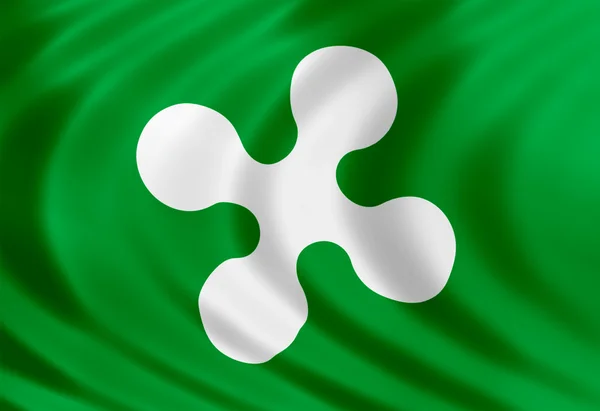 Lombardy flag of silk — Stock Photo, Image