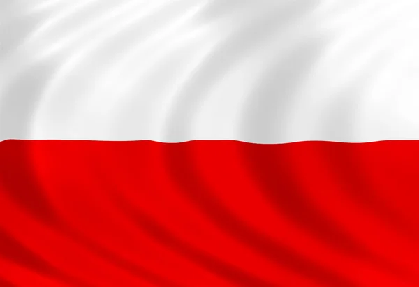 Polska flaga jedwab — Zdjęcie stockowe