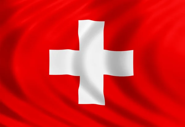 Swiss flag of silk — Stock Photo, Image