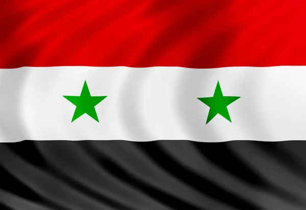 Syrien flagga silk — Stockfoto