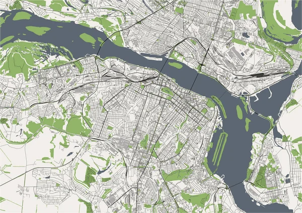 Mapa Vetorial Cidade Vinnytsia Ucrânia Ilustração De Bancos De Imagens