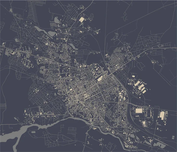 Kaart van de stad Zhytomyr, Oekraïne — Stockvector