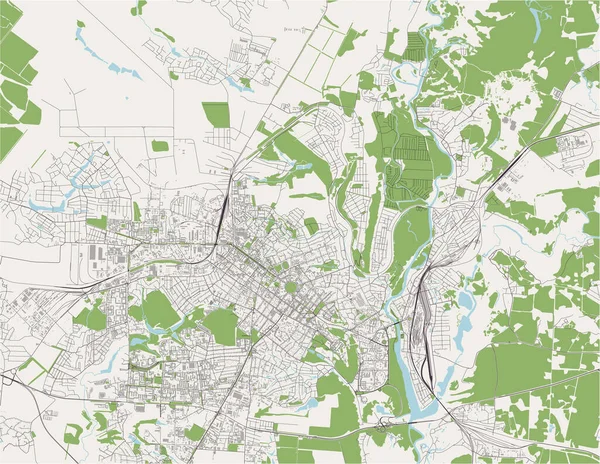 Mapa da cidade de Poltava, Ucrânia —  Vetores de Stock