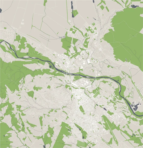 Mappa della città di Chernivtsi, Ucraina — Vettoriale Stock