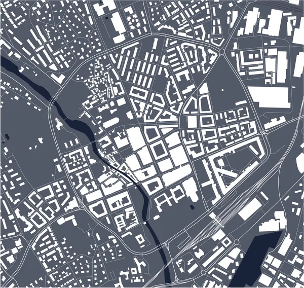 Carte de la ville de Vasteras, Suède — Image vectorielle