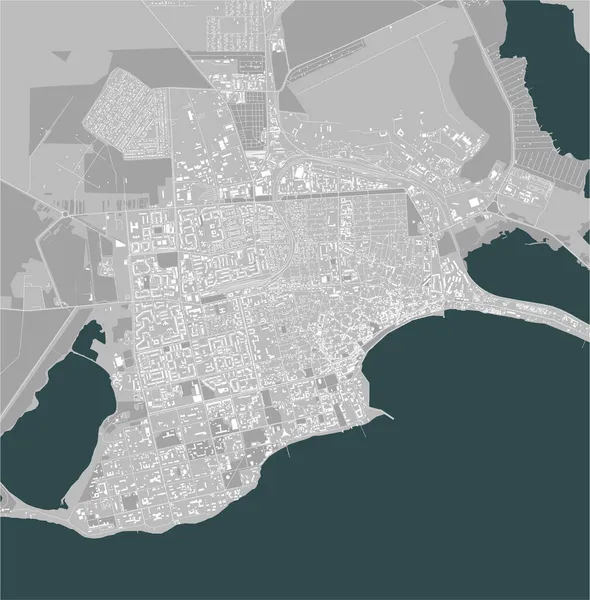 克里米亚叶夫帕托里亚市地图 — 图库矢量图片