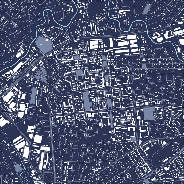 Mapa de la ciudad de Luhansk, Ucrania — Vector de stock