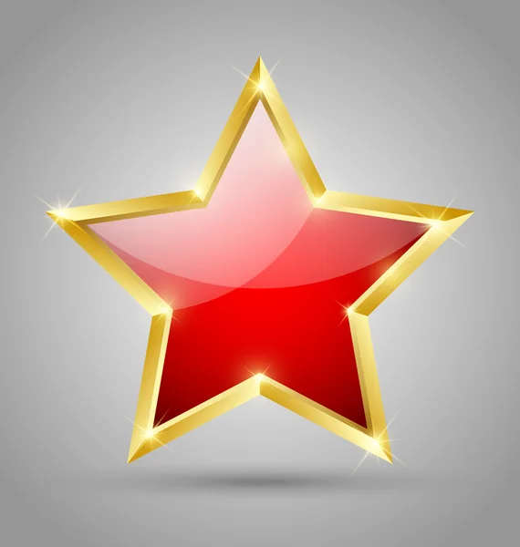 Red glossy star — Stock Vector