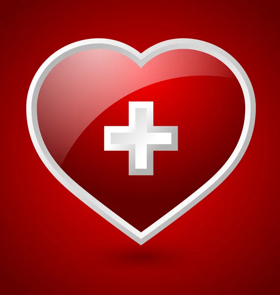 Icono médico del corazón — Vector de stock