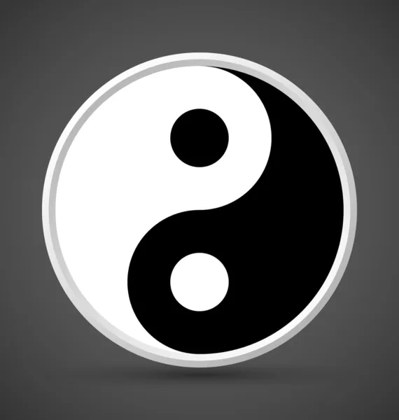 Yin yang symboolpictogram — Stockvector