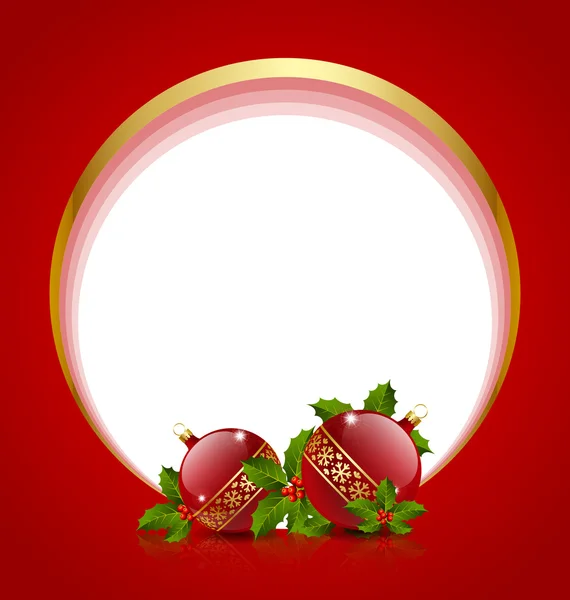 Різдвяні кульки прикраса з Холлі — стоковий вектор