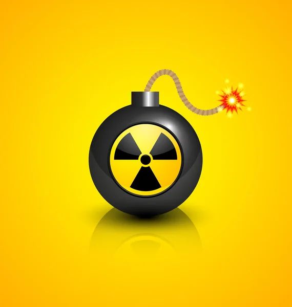 Black nuclear bomb — Stock Vector