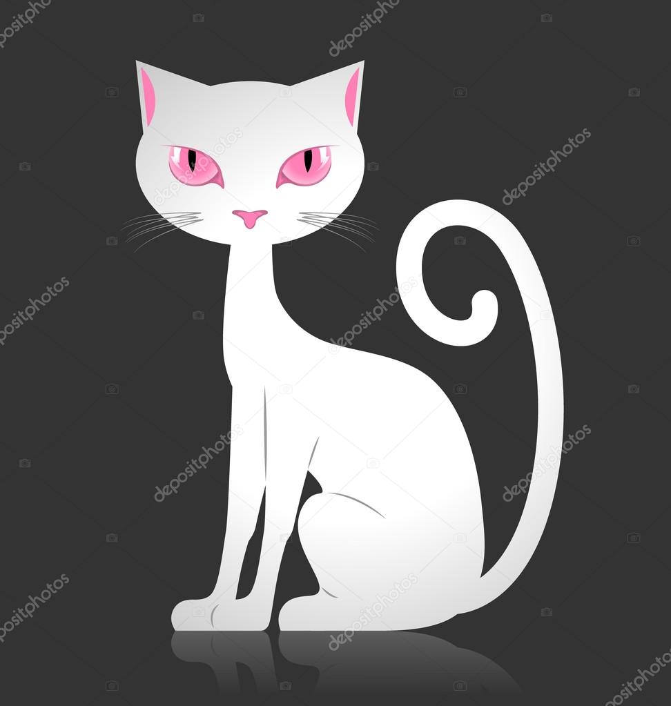 Beyaz kedi — Stok Vektör © PKIllustrations 18718409