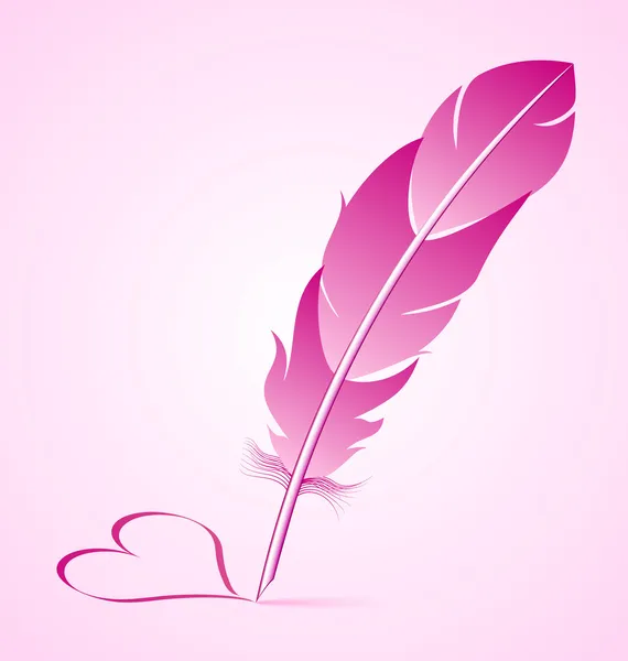 Valentine's goose quill — Stock Vector