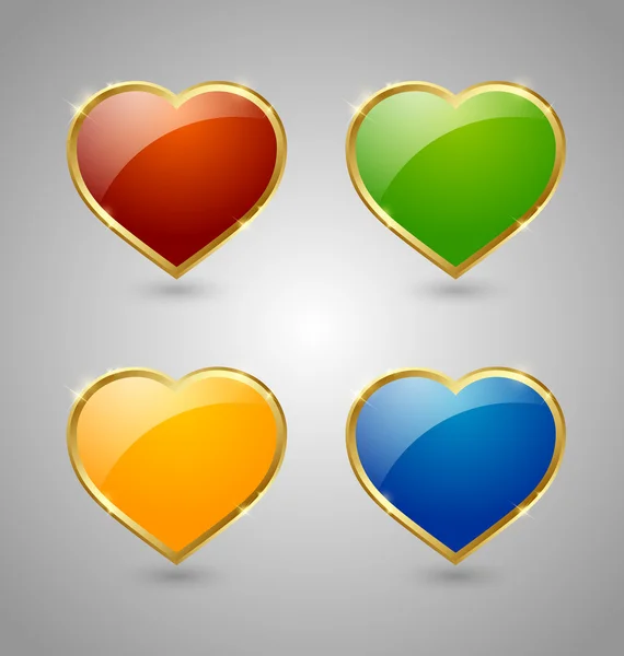 Corazones brillantes — Vector de stock