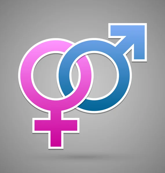 Venus en mars vrouwelijke en mannelijke symbool — Stockvector