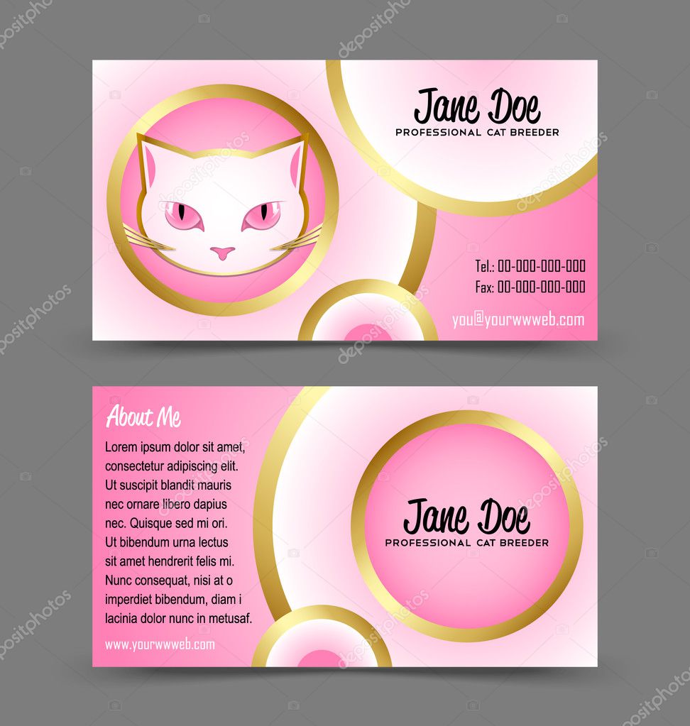 Cat head theme business card