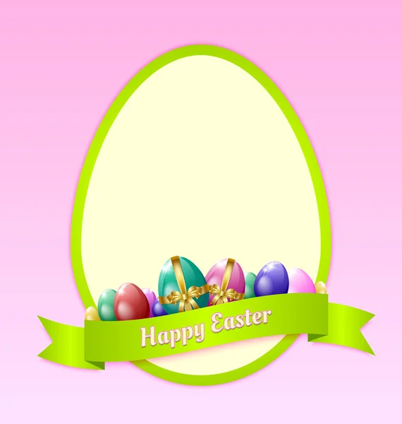 Happy Easter greeting card template — Stock Vector