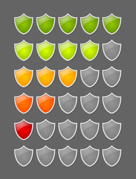 Rating shields — Stock Vector