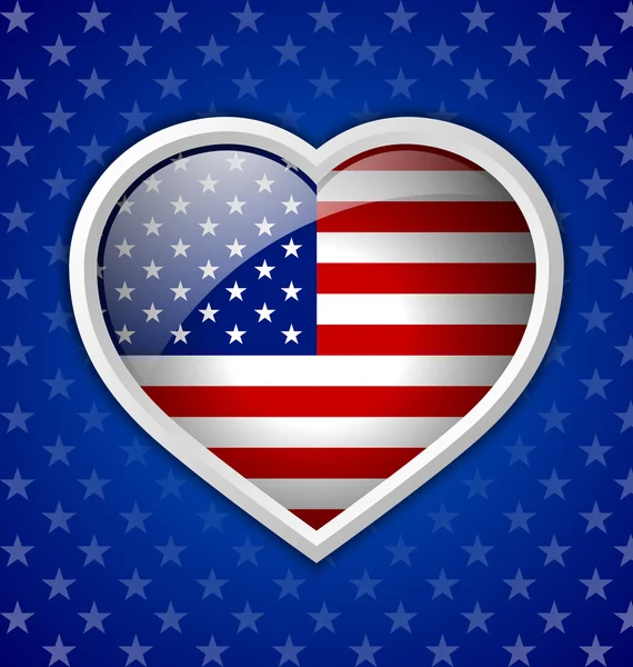 Insignia de corazón americano — Archivo Imágenes Vectoriales