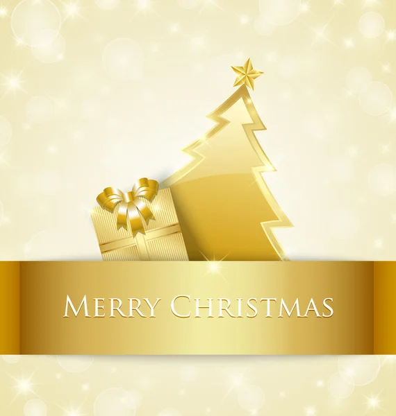 Vánoční stromek a dárky dekorace — Stockový vektor