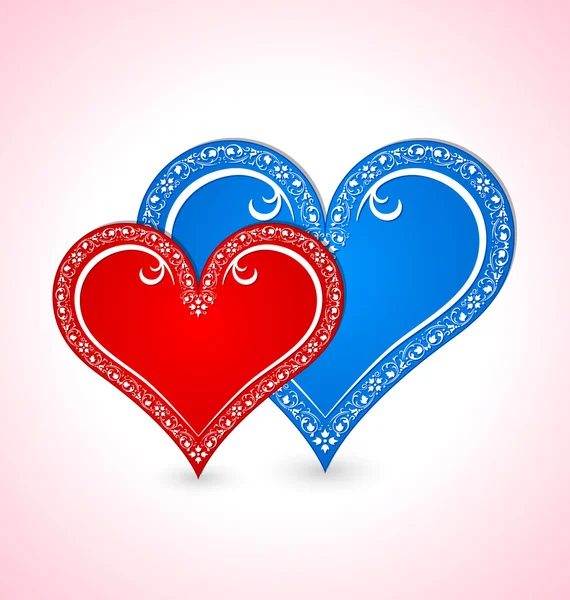 Two Valentine's hearts — Stock Vector