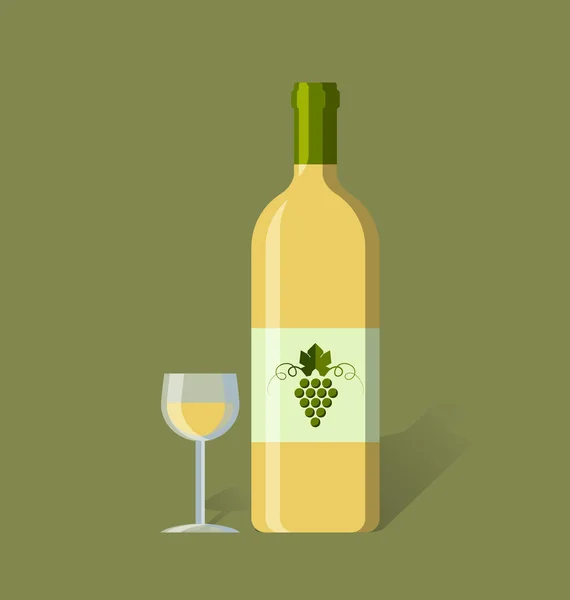 Vino blanco — Vector de stock