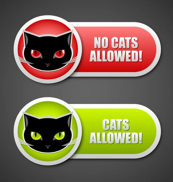 Cats permission icons — Stock Vector