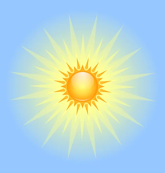 Big shining sun — Stock Vector