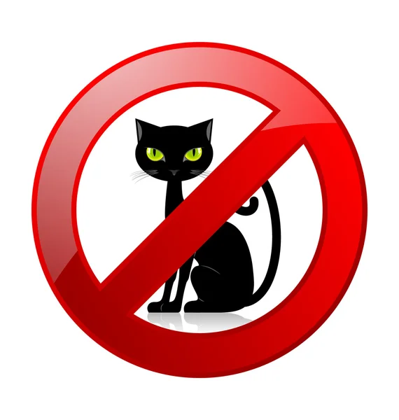 No cats allowed permission sign — Stock Vector