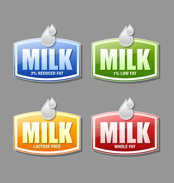 Etichette latte — Vettoriale Stock