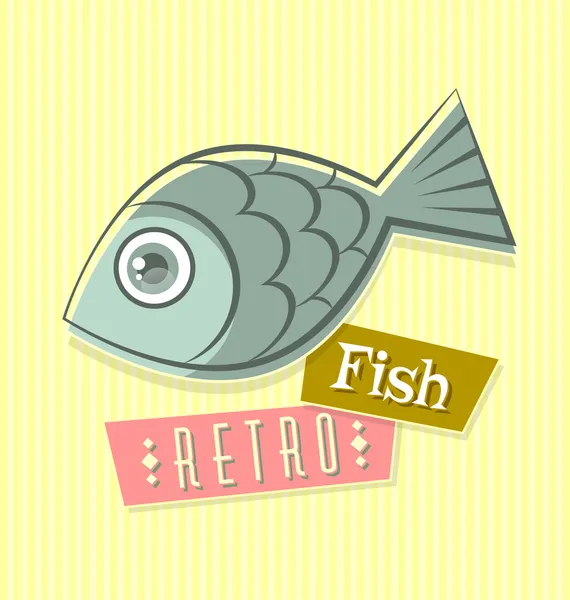 Retro ryba — Wektor stockowy