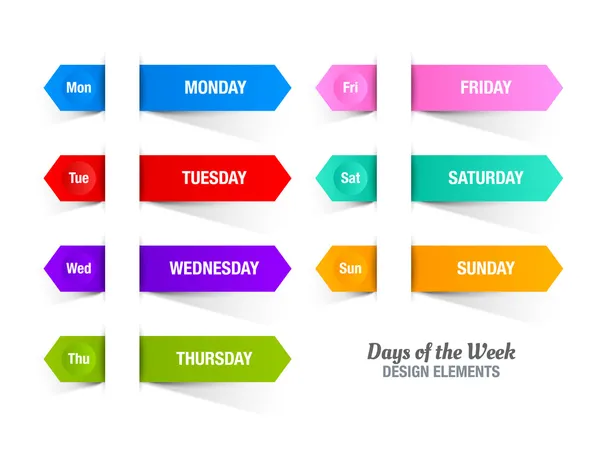 Días de la semana — Vector de stock