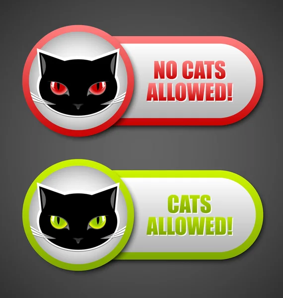 Cats permission icons — Stock Vector