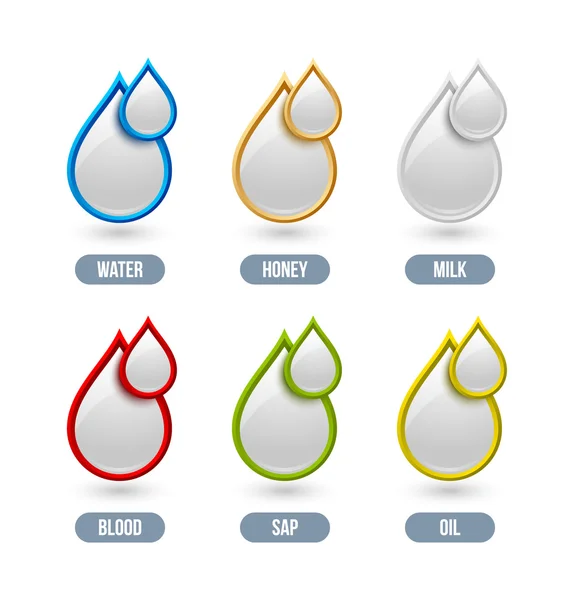 Icônes liquides — Image vectorielle