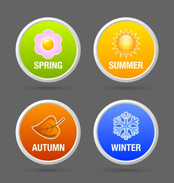 Icônes quatre saisons — Image vectorielle
