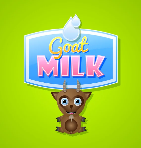 ヤギのミルクのラベル — ストックベクタ