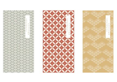 Abstract background in vintage style. Chinese new year banner and card design. Geometric line with Japanese pattern vector. Contemporary shapes in vintage template. 